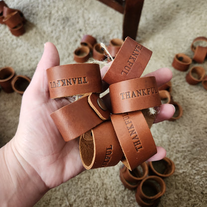 Leather Stamped Napkin Ring - Lazy 3 Leather Company