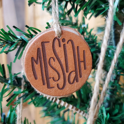 Names of Jesus Wood and Leather Christmas Ornaments - Lazy 3 Leather Company