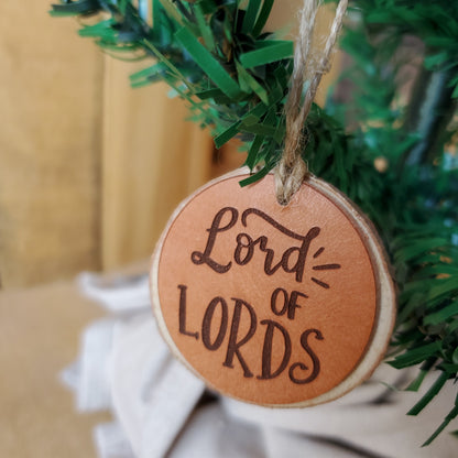 Names of Jesus Wood and Leather Christmas Ornaments - Lazy 3 Leather Company