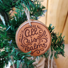 Load image into Gallery viewer, Wood and Leather Holiday Ornaments