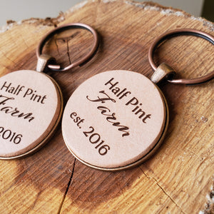 Laser Engraved Leather Keychain