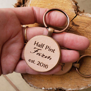 Laser Engraved Leather Keychain - Lazy 3 Leather Company