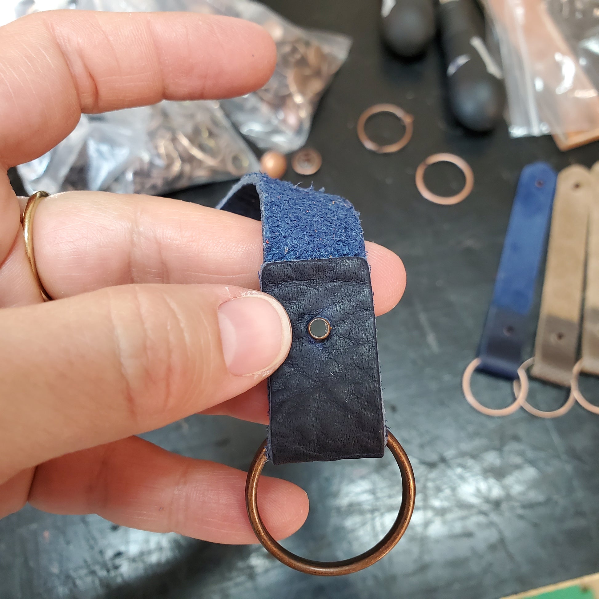 Keyfob with Keyring - Lazy 3 Leather Company