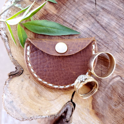 Ring Pouch with Snap - Lazy 3 Leather Company