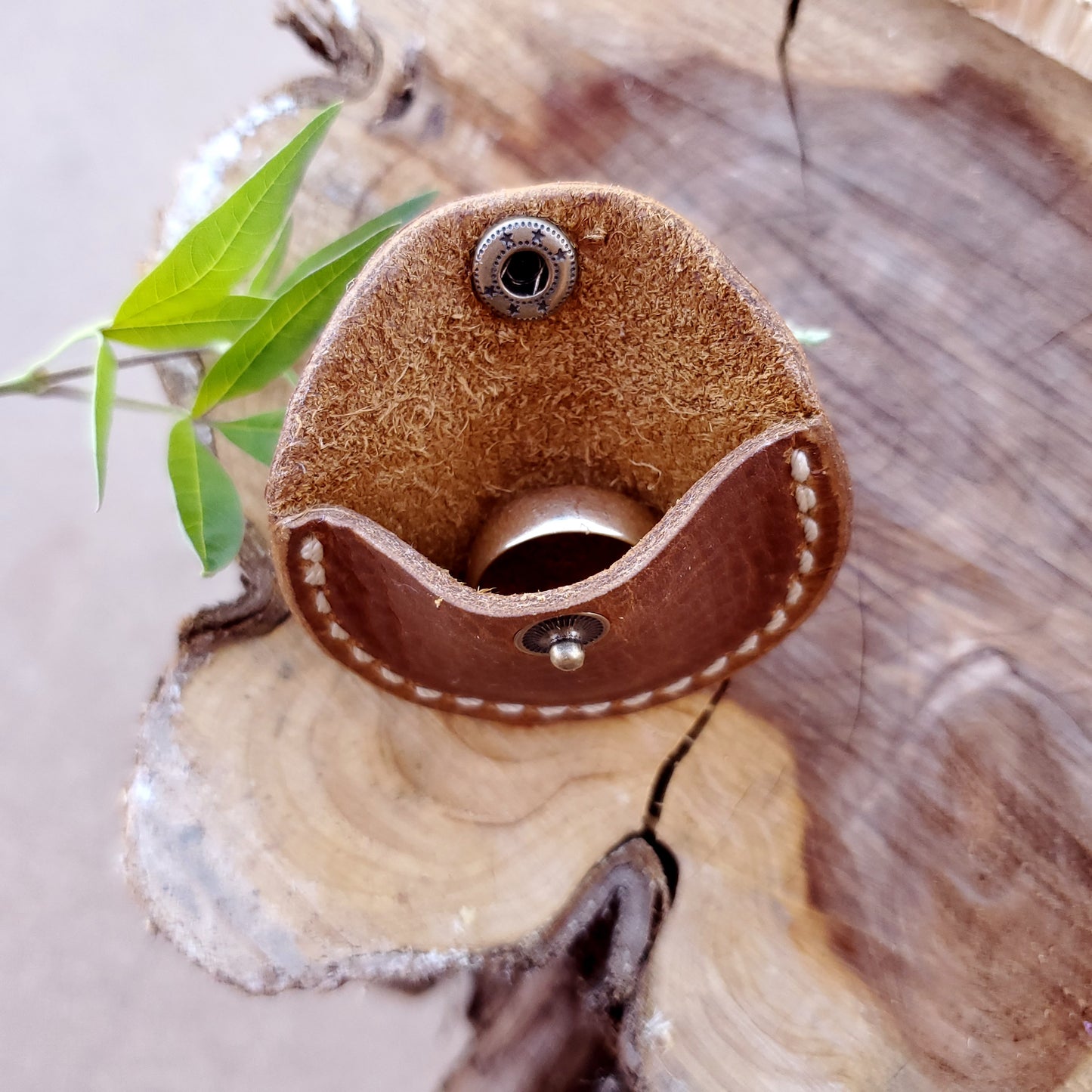 Ring Pouch with Snap - Lazy 3 Leather Company