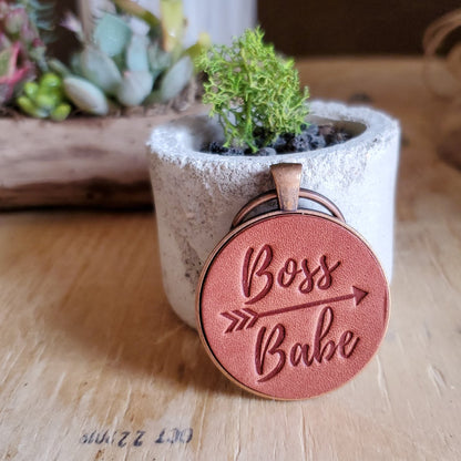 Boss Babe Keychain - Lazy 3 Leather Company