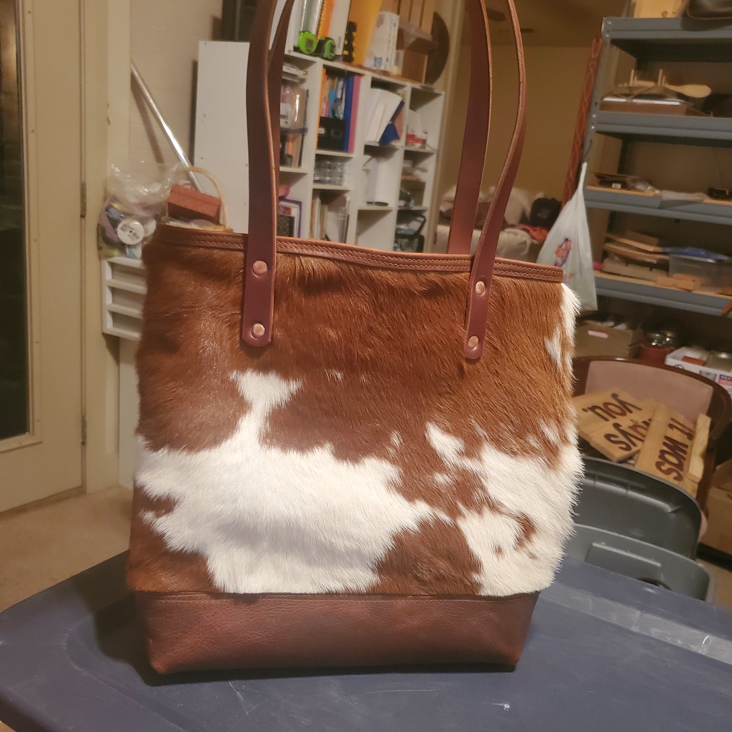 Hair on the Hide Leather Tote Bag