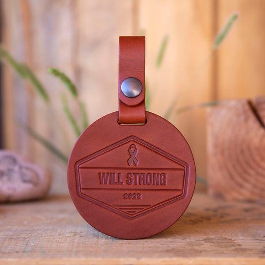 Round Leather Golf Bag Tag - Lazy 3 Leather Company