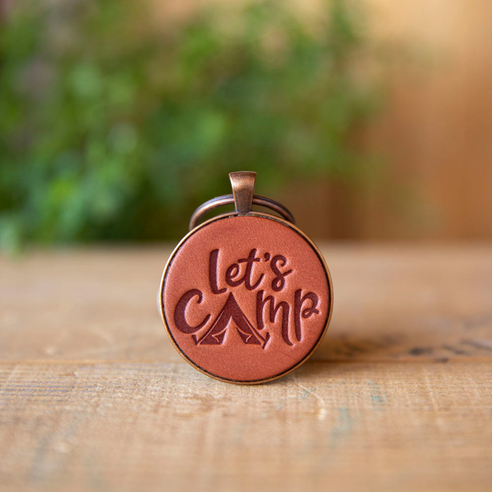 Lets Camp Keychain - Lazy 3 Leather Company