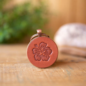 Hibiscus Flower Keychain - Lazy 3 Leather Company