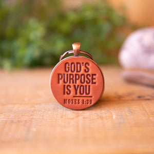 God's Purpose is You Keychain - Lazy 3 Leather Company