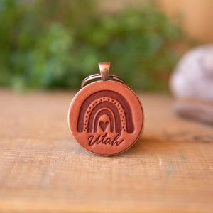 Utah Rainbow Keychain - Lazy 3 Leather Company