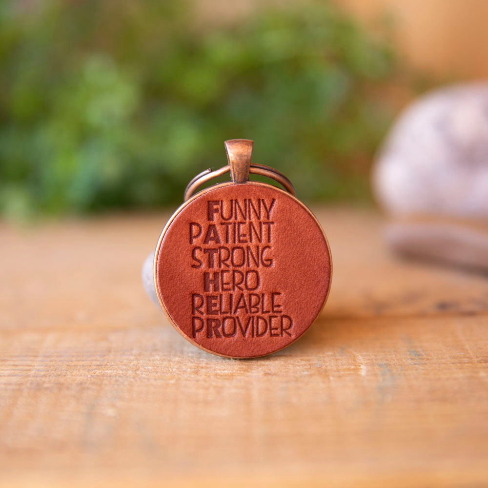 Father Leather Keychain - Lazy 3 Leather Company