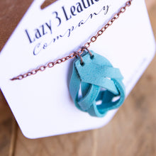 Load image into Gallery viewer, Leather Braided knot Necklace Pendant - Lazy 3 Leather Company