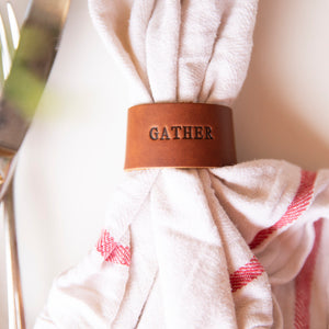 Leather Stamped Napkin Ring - Lazy 3 Leather Company