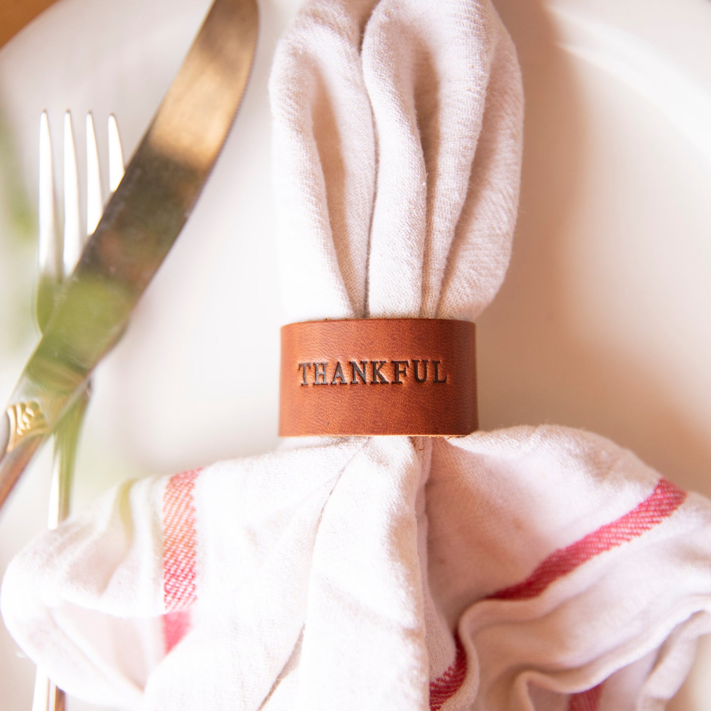 Leather Stamped Napkin Ring - Lazy 3 Leather Company