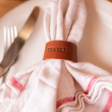 Load image into Gallery viewer, Leather Stamped Napkin Ring - Lazy 3 Leather Company