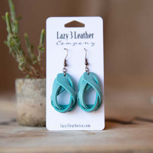 Magic Braided Knot Leather Earrings - Lazy 3 Leather Company