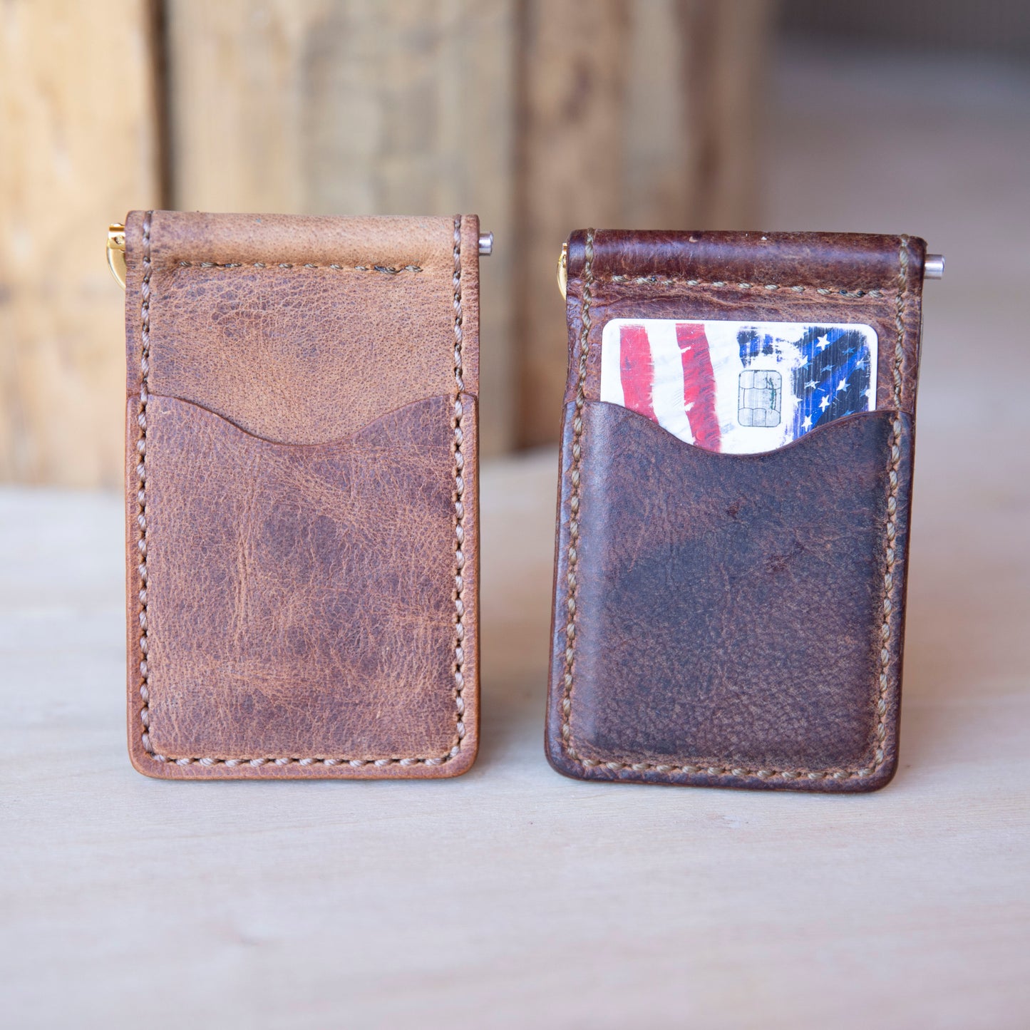 Bar Clip Leather Wallet - Lazy 3 Leather Company