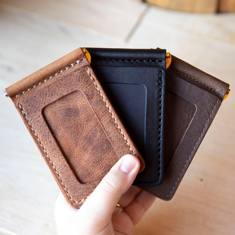 leather money clip wallet