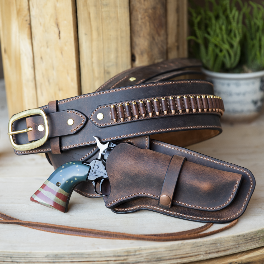 Western cowboy gun sales belt holster rig