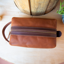 Load image into Gallery viewer, Ginger Honcho leather dopp kit shave bag by lazy 3 leather co.