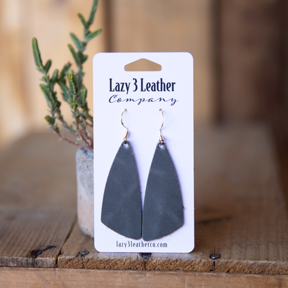 Tapered Drop Leather Earrings - Lazy 3 Leather Company