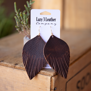 Feather Earrings - Lazy 3 Leather Company