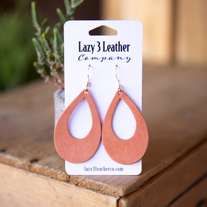 Leather Hoop Earring - Lazy 3 Leather Company