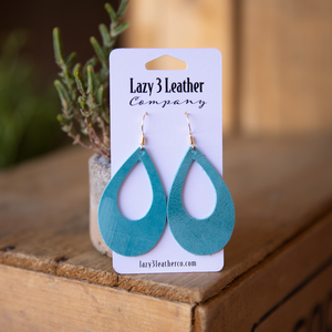 Leather Hoop Earring - Lazy 3 Leather Company