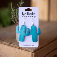 Load image into Gallery viewer, Leather Cactus Earrings