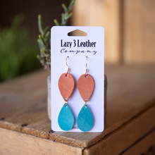 Load image into Gallery viewer, Teardrop Leather Earring - Lazy 3 Leather Company