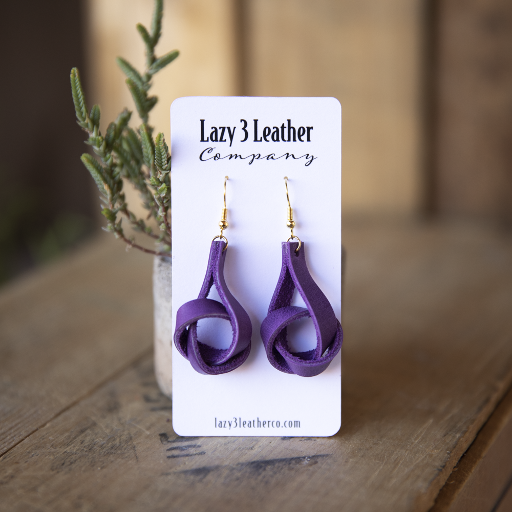 Knot Earrings - Lazy 3 Leather Company