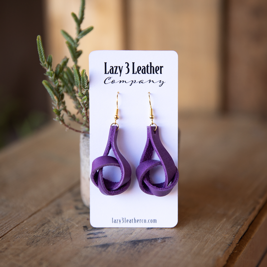 Knot Earrings - Lazy 3 Leather Company