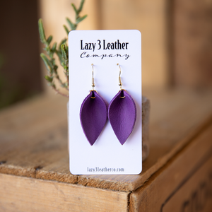 Mini Teardrop Leather Earring - Lazy 3 Leather Company