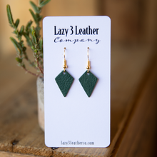 Load image into Gallery viewer, Mini Diamond Drop Leather Earrings - Lazy 3 Leather Company