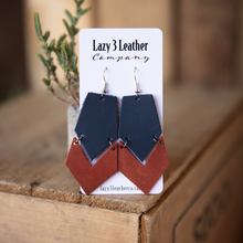 Load image into Gallery viewer, Chevron Leather Earring - Lazy 3 Leather Company