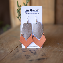 Load image into Gallery viewer, Chevron Leather Earring - Lazy 3 Leather Company