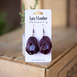 Leather best sale knot earrings