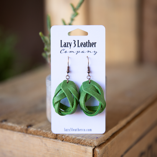 Magic Braided Knot Leather Earrings - Lazy 3 Leather Company