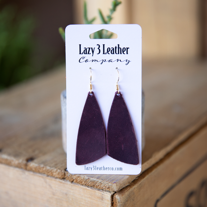 Tapered Drop Leather Earrings - Lazy 3 Leather Company