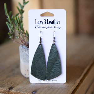 Tapered Drop Leather Earrings - Lazy 3 Leather Company