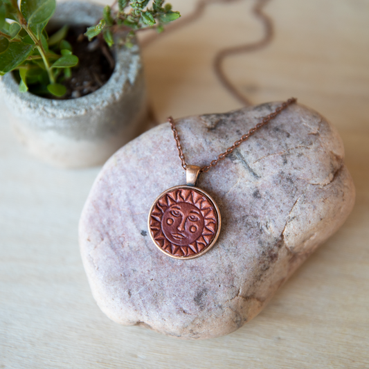 Sunshine Leather Pendant Necklace - Lazy 3 Leather Company