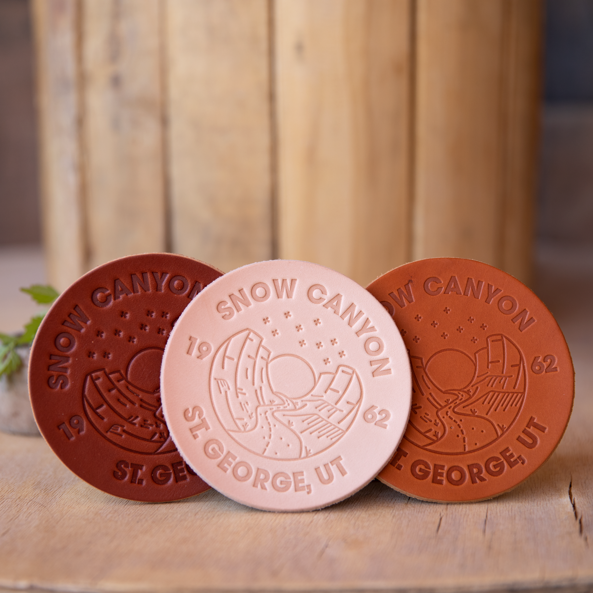 Leather Coasters Snow Canyon Utah - Lazy 3 Leather Company