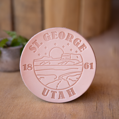 St. George Leather Coasters - Lazy 3 Leather Company