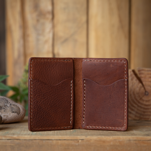A Branded Leather Bifold Wallet - Lazy 3 Leather Company