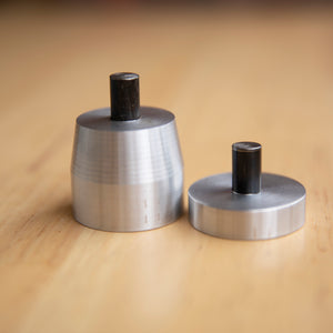 2 piece aluminum anvil press set by Lazy 3 Leather Company