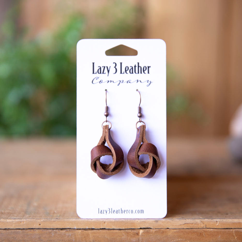 Diy leather hot sale knot earrings