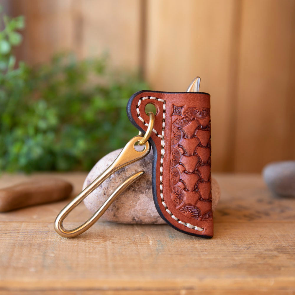 Tooled Sheath w/ Case Texas Toothpick - Lazy 3 Leather Company