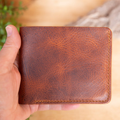 Long Bifold Cash Pocket Wallet - Lazy 3 Leather Company